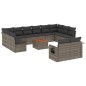 vidaXL Set sofás de jardín con cojines 13 piezas ratán sintético gris vidaXL Set sofás de jardín con cojines 13 piezas ratán sintético gris