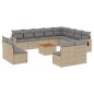 vidaXL Juego de sofás jardín con cojines beige mezcla 13 pzas ratán PE vidaXL Juego de sofás jardín con cojines beige mezcla 13 pzas ratán PE