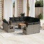 vidaXL Set de sofás de jardín 12 pzas con cojines ratán sintético gris vidaXL Set de sofás de jardín 12 pzas con cojines ratán sintético gris