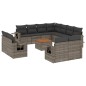 vidaXL Set de sofás de jardín 12 pzas con cojines ratán sintético gris vidaXL Set de sofás de jardín 12 pzas con cojines ratán sintético gris