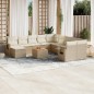 vidaXL Set sofás de jardín 14 pzas con cojines ratán sintético beige vidaXL Set sofás de jardín 14 pzas con cojines ratán sintético beige