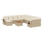 vidaXL Set sofás de jardín 14 pzas con cojines ratán sintético beige vidaXL Set sofás de jardín 14 pzas con cojines ratán sintético beige