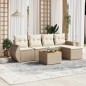 vidaXL Juego de sofás jardín con cojines 6 pzas ratán sintético beige vidaXL Juego de sofás jardín con cojines 6 pzas ratán sintético beige
