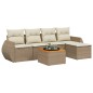 vidaXL Juego de sofás jardín con cojines 6 pzas ratán sintético beige vidaXL Juego de sofás jardín con cojines 6 pzas ratán sintético beige