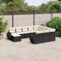 vidaXL Set de sofás de jardín 11 pzas y cojines ratán sintético negro vidaXL Set de sofás de jardín 11 pzas y cojines ratán sintético negro
