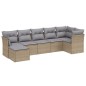 vidaXL Juego de sofás jardín con cojines beige mezcla 7 pzas ratán PE vidaXL Juego de sofás jardín con cojines beige mezcla 7 pzas ratán PE