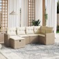 vidaXL Juego de sofás jardín con cojines 6 pzas ratán sintético beige vidaXL Juego de sofás jardín con cojines 6 pzas ratán sintético beige