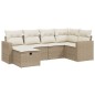 vidaXL Juego de sofás jardín con cojines 6 pzas ratán sintético beige vidaXL Juego de sofás jardín con cojines 6 pzas ratán sintético beige