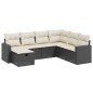 vidaXL Set de comedor de jardín 7 pzas y cojines ratán sintético negro vidaXL Set de comedor de jardín 7 pzas y cojines ratán sintético negro