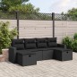 vidaXL Set de sofás de jardín 6 piezas y cojines ratán sintético negro vidaXL Set de sofás de jardín 6 piezas y cojines ratán sintético negro