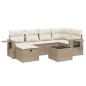 vidaXL Set sofás de jardín 7 piezas y cojines ratán sintético beige vidaXL Set sofás de jardín 7 piezas y cojines ratán sintético beige