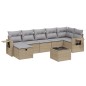 vidaXL Juego de sofás jardín con cojines beige mezcla 8 pzas ratán PE vidaXL Juego de sofás jardín con cojines beige mezcla 8 pzas ratán PE