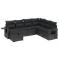 vidaXL Set de comedor de jardín 7 pzas y cojines ratán sintético negro vidaXL Set de comedor de jardín 7 pzas y cojines ratán sintético negro