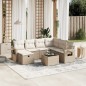 vidaXL Juego de sofás de jardín con cojines beige 8 pzas ratán PE