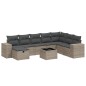 vidaXL Set de muebles de jardín 9 pzas y cojines ratán sintético gris vidaXL Set de muebles de jardín 9 pzas y cojines ratán sintético gris
