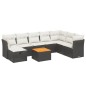 vidaXL Set de sofás de jardín 8 piezas y cojines ratán sintético negro vidaXL Set de sofás de jardín 8 piezas y cojines ratán sintético negro