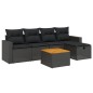 vidaXL Set de sofás de jardín 6 piezas y cojines ratán sintético negro vidaXL Set de sofás de jardín 6 piezas y cojines ratán sintético negro
