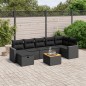 vidaXL Set de sofás de jardín 8 piezas y cojines ratán sintético negro vidaXL Set de sofás de jardín 8 piezas y cojines ratán sintético negro