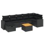 vidaXL Set de sofás de jardín 8 piezas y cojines ratán sintético negro vidaXL Set de sofás de jardín 8 piezas y cojines ratán sintético negro