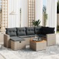 vidaXL Set de sofás de jardín 7 piezas con cojines ratán PE gris vidaXL Set de sofás de jardín 7 piezas con cojines ratán PE gris