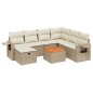 vidaXL Juego de sofás de jardín con cojines beige 8 pzas ratán PE vidaXL Juego de sofás de jardín con cojines beige 8 pzas ratán PE