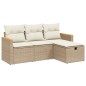 vidaXL Juego de sofás jardín con cojines 4 pzas ratán sintético beige vidaXL Juego de sofás jardín con cojines 4 pzas ratán sintético beige