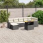 vidaXL Set de sofás de jardín 8 piezas y cojines ratán sintético negro vidaXL Set de sofás de jardín 8 piezas y cojines ratán sintético negro
