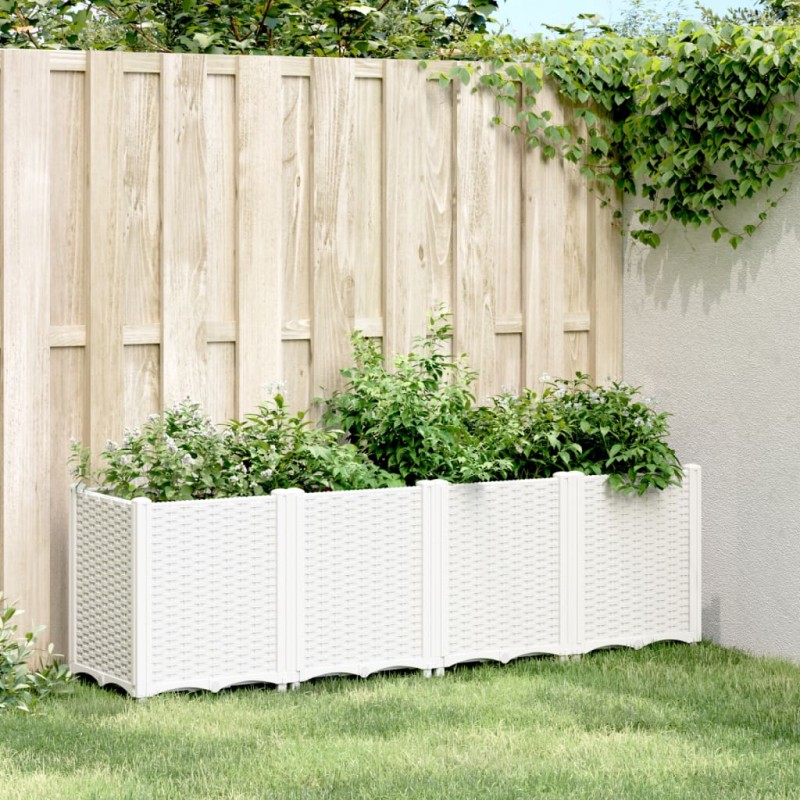 vidaXL Jardinera PP blanco 160x40x53 cm vidaXL Jardinera PP blanco 160x40x53 cm