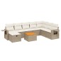 vidaXL Set de sofás de jardín 9 pzas con cojines ratán sintético beige