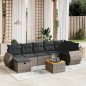 vidaXL Set de sofás de jardín 8 pzas y cojines ratán sintético gris vidaXL Set de sofás de jardín 8 pzas y cojines ratán sintético gris
