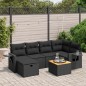 vidaXL Set de comedor de jardín 7 pzas y cojines ratán sintético negro vidaXL Set de comedor de jardín 7 pzas y cojines ratán sintético negro