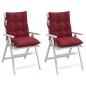 vidaXL Cojines para silla respaldo bajo 2 uds tela Oxford rojo tinto vidaXL Cojines para silla respaldo bajo 2 uds tela Oxford rojo tinto