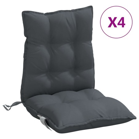 vidaXL Cojines de silla respaldo bajo 4 uds tela Oxford gris antracita