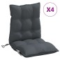 vidaXL Cojines de silla respaldo bajo 4 uds tela Oxford gris antracita vidaXL Cojines de silla respaldo bajo 4 uds tela Oxford gris antracita