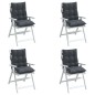 vidaXL Cojines de silla respaldo bajo 4 uds tela Oxford gris antracita vidaXL Cojines de silla respaldo bajo 4 uds tela Oxford gris antracita