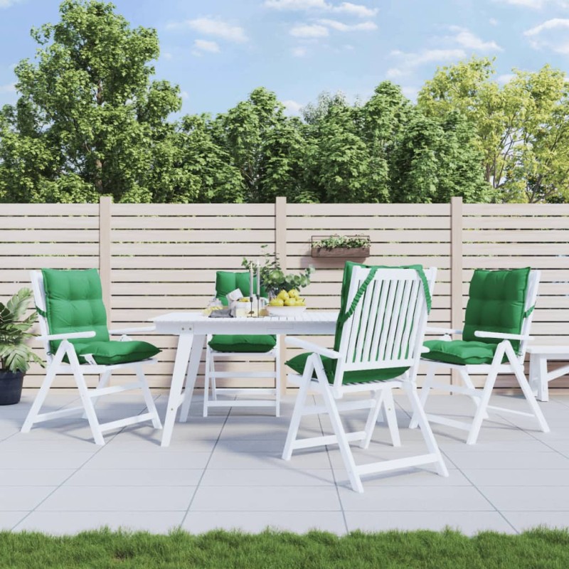 vidaXL Cojines para silla con respaldo bajo 4 uds tela Oxford verde vidaXL Cojines para silla con respaldo bajo 4 uds tela Oxford verde