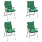 vidaXL Cojines para silla con respaldo bajo 4 uds tela Oxford verde vidaXL Cojines para silla con respaldo bajo 4 uds tela Oxford verde
