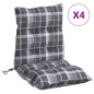 vidaXL Cojines para silla respaldo bajo 4 uds tela Oxford cuadros gris vidaXL Cojines para silla respaldo bajo 4 uds tela Oxford cuadros gris
