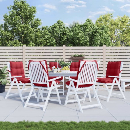 vidaXL Cojines para silla respaldo bajo 6 uds tela Oxford rojo tinto