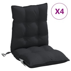 vidaXL Cojines para silla con respaldo bajo 4 uds tela Oxford negro