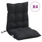 vidaXL Cojines para silla con respaldo bajo 4 uds tela Oxford negro