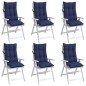 vidaXL Cojines para silla respaldo alto 6 uds tela Oxford azul marino vidaXL Cojines para silla respaldo alto 6 uds tela Oxford azul marino