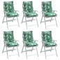 vidaXL Cojines para silla respaldo bajo 6 uds tela estampado de hojas vidaXL Cojines para silla respaldo bajo 6 uds tela estampado de hojas