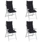 vidaXL Cojines para silla respaldo alto 4 uds tela a cuadros negro vidaXL Cojines para silla respaldo alto 4 uds tela a cuadros negro