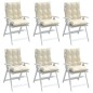 vidaXL Cojines para silla con respaldo bajo 6 uds tela Oxford crema vidaXL Cojines para silla con respaldo bajo 6 uds tela Oxford crema