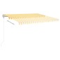 vidaXL Toldo retráctil automático amarillo y blanco 450x350 cm vidaXL Toldo retráctil automático amarillo y blanco 450x350 cm