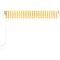 vidaXL Toldo retráctil automático amarillo y blanco 450x350 cm vidaXL Toldo retráctil automático amarillo y blanco 450x350 cm