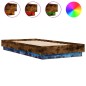 vidaXL Estructura de cama con luces LED roble ahumado 90x190 cm
