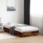 vidaXL Estructura de cama con luces LED roble ahumado 90x190 cm
