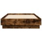 vidaXL Estructura de cama con luces LED roble ahumado 90x190 cm